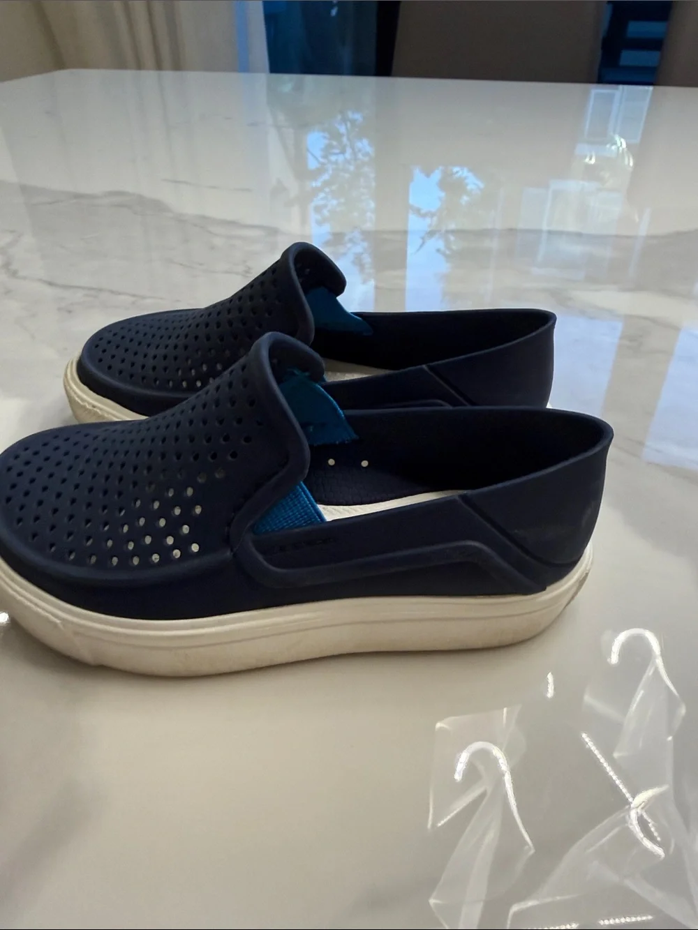 Crocs Kids Navy Blue Slip-On Water Shoes size 8